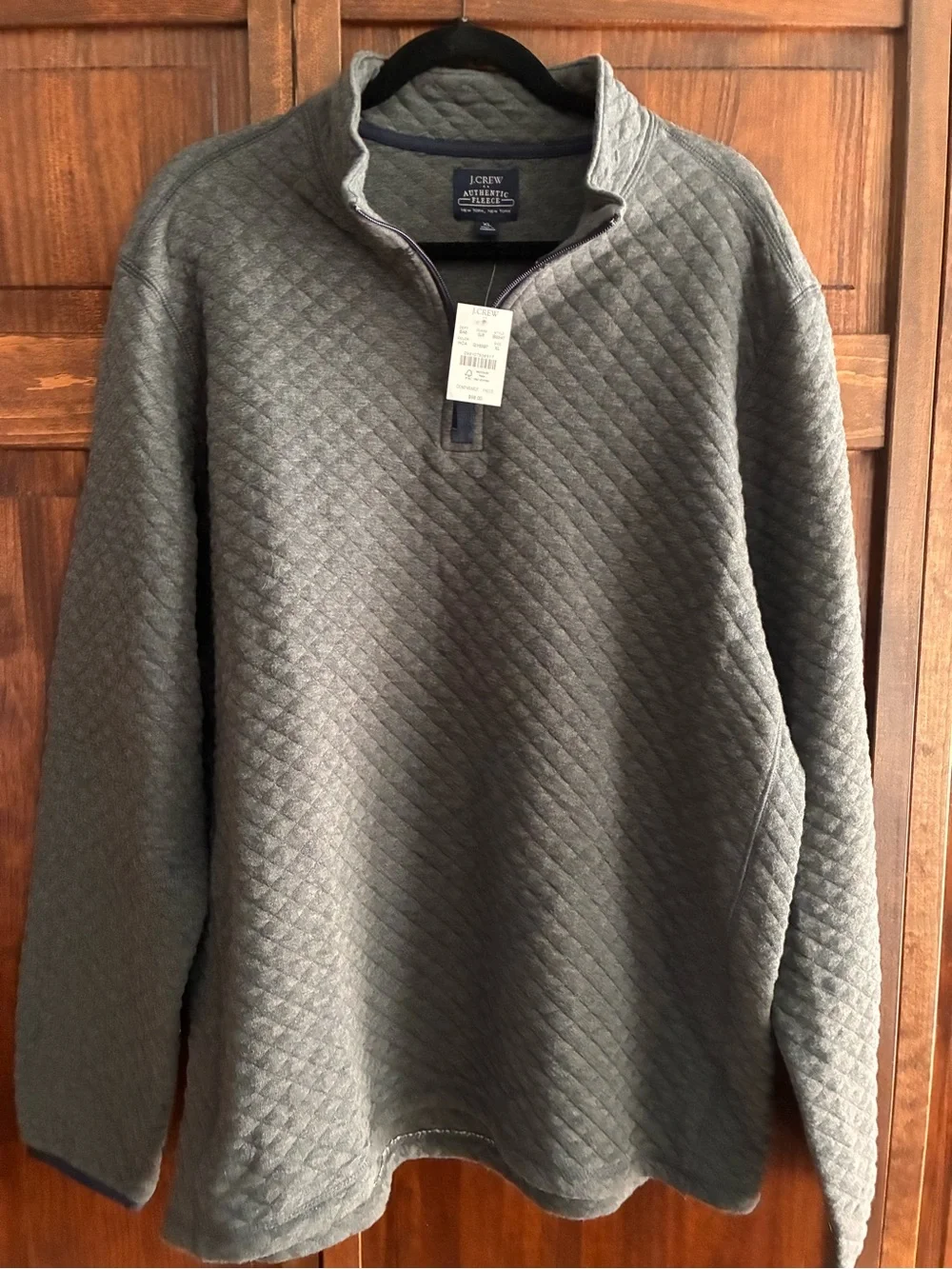 J. Crew Men's Quilted Half-Zip Sweater - NWT Gray